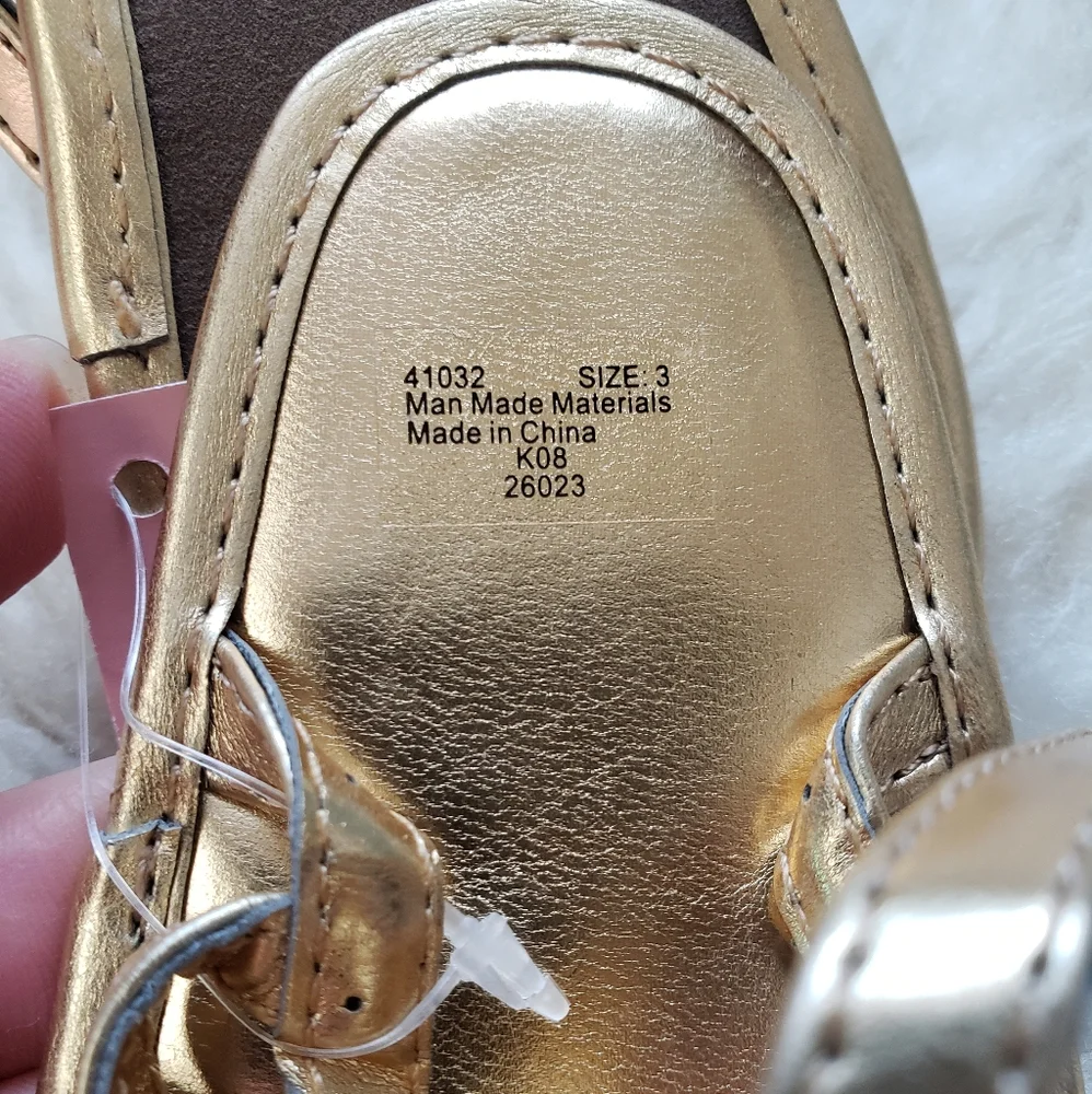 NWT First Impressions Baby Girl Gold Sandals